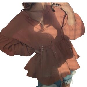 Very J Peplum Top Size M